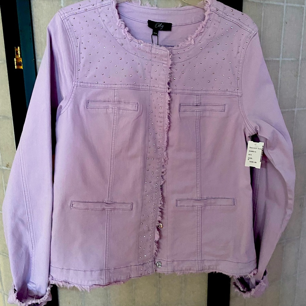 NWT Orly Light Purple Stretch Denim Jean Summer Jacket, M